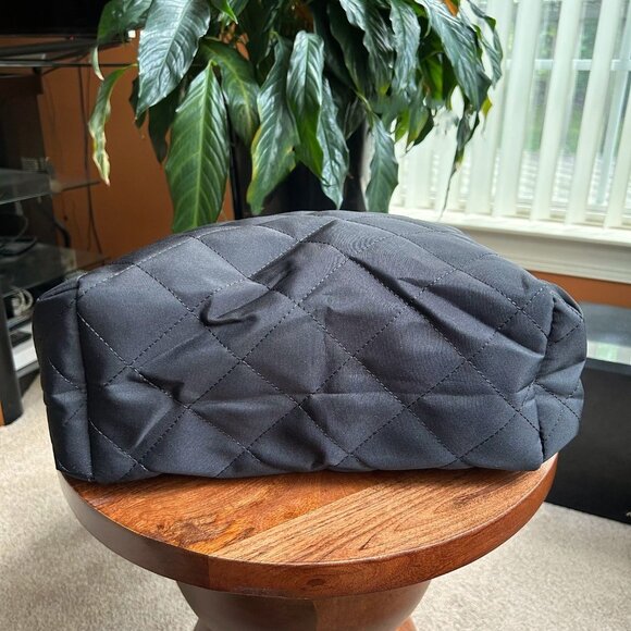 New QUILTED TOTE BAG CARRYALL Black 👜 - Picture 7 of 7